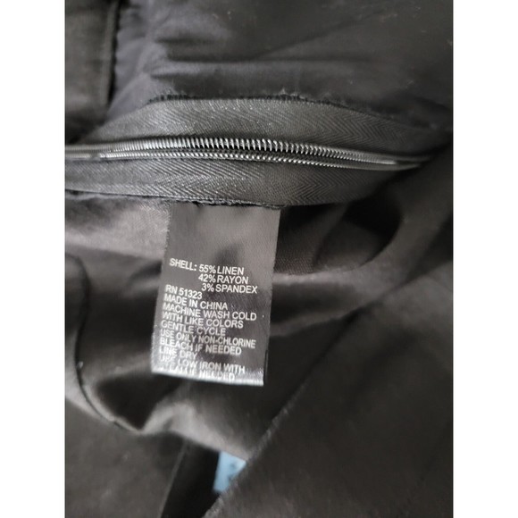 NWT Antonio Melani Wide Leg Pants Black Cropped Paper Bag High Rise Linen Size 6 - Picture 6 of 9